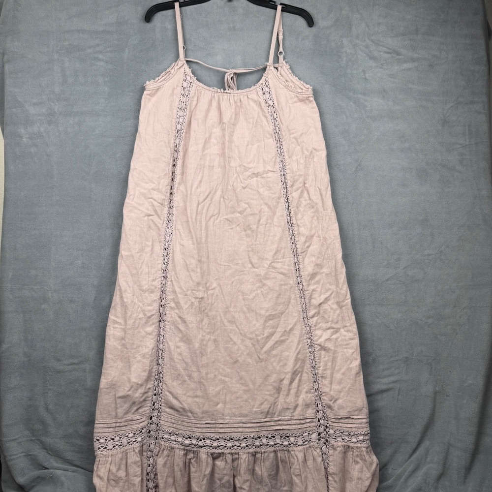 Aerie Mauve Lace Trim Strappy Maxi Dress Boho Festival Resortwear‎ Size S - Picture 2 of 8